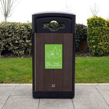 Origin Curve Mixed Recycling Bin in a rural environment
