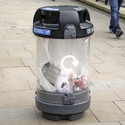 C-Thru&trade; 180 Trio Recycling Bin