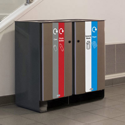 Electra&trade; 170 Quad Recycling Bin