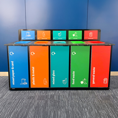 Origin&trade; Infinity Penta 350 Litre Recycling Station 5 Waste Streams