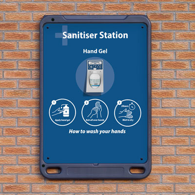Advocate&trade; Wall Poster Display Sanitiser Station Sanitiser Station for Hand Gel and Wipes