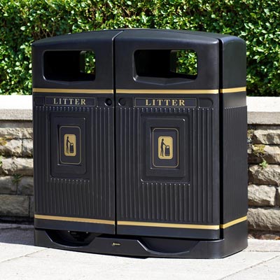 Glasdon Jubilee&trade; Duo 220 Litter Bin Double Litter Bin