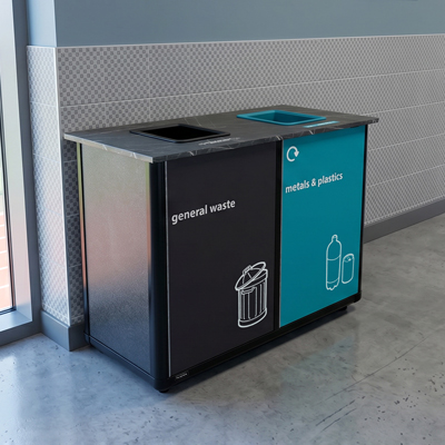 Origin&trade; Infinity Duo 220 Litre Recycling Station Space-Saving Design