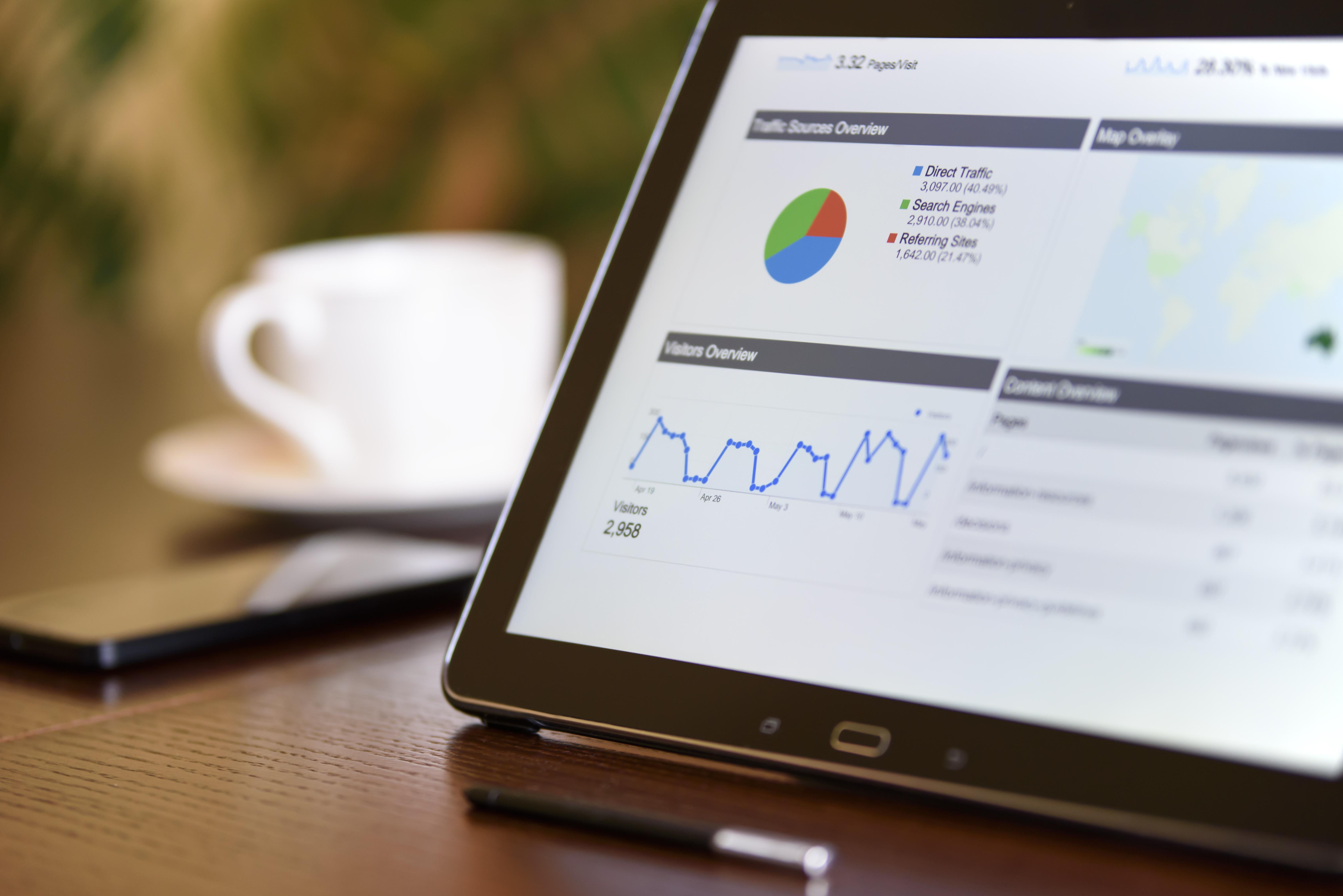 Tablet with statistics