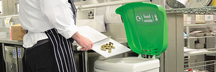 Nexus Shuttle Food Waste bin being used