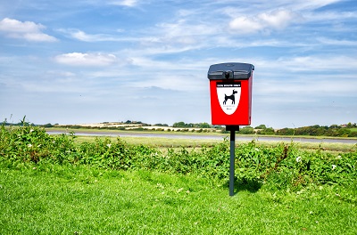 Dog waste bin in Stannah, Lancashire