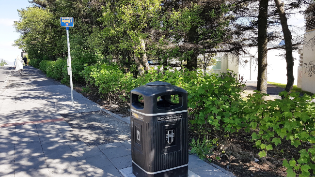 Glasdon Jubilee™ 110 Litter Bins in the Iceland the land of fire and ice
