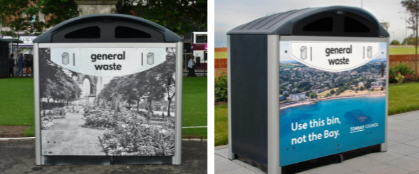 modus general waste wheelie bin housing in personalised graphics