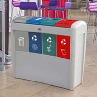 Nexus Evolution Quad Recycling Bin with a light grey body