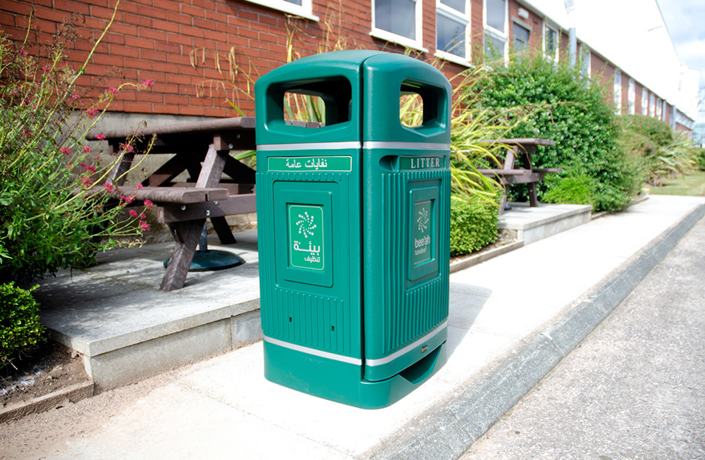 Glasdon Jubilee&trade; 110 Litter Bin with personalised body colour and graphics