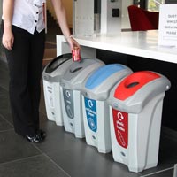 Nexus 30 recycling bins in reception area