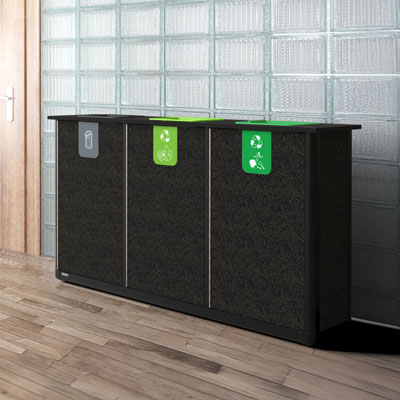 Origin&trade; Infinity Trio 210 Litre Slimline Recycling Station 3 Waste Streams