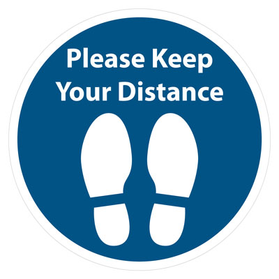 Social Distancing Floor Stickers 2 Sizes - 2 Standard Graphic Designs