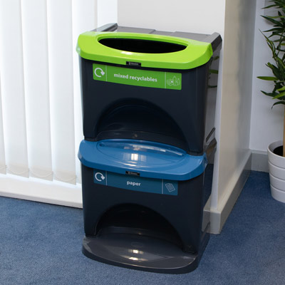 Nexus&reg; Stack 60 Recycling Bins 602S 60 Litres - 2 Waste Streams