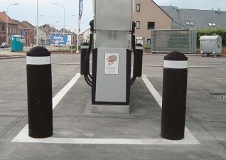  Bufferpaal™ Afzetpaal gerecyclede materialen in zwart