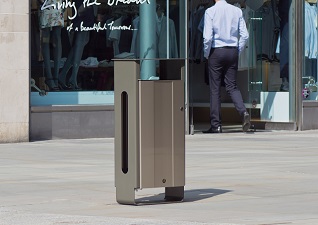 Electra™ 60 liter moderne afvalbak voor buiten in metaal