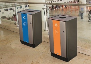 Electra™ 85 Afvalscheidingsbak voor papier em karton en pmd afval voor binnen en buiten