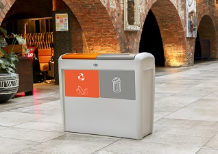 Nexus® Evolution Duo 160 liter afvalscheidingsbak voor twee afvalstromen