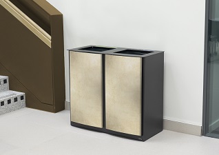 Nexus® Style Duo 170 Litre Afvalscheidingsbak in bleek goud