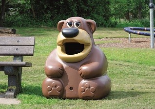 TidyBear™ het beertje kindvriendelijke afvalbak  voor buitenruimten en parken