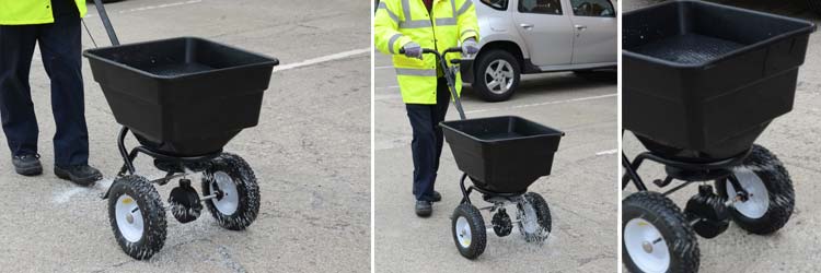 Icemaster 50™ manuele strooier - geschikt om zout te strooien op een parkeerterrein