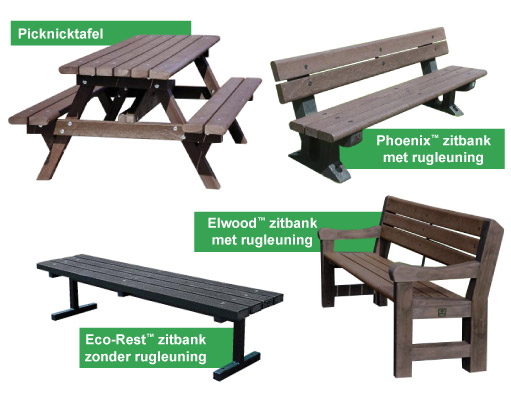 Glasdon zitbanken en picknicktafels