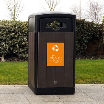 Origin Curve Mixed Recycling Bin in a rural environment