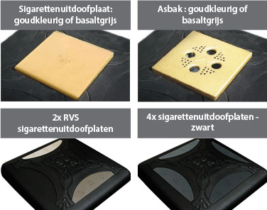 Wat is dit? Optionele asbakken en uitdoofplaten