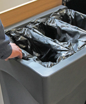 Wat is dit? Gemakkelijk te gebruiken vuilniszakhouder