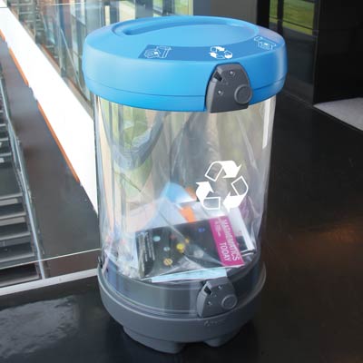 Vision&trade; 180 doorzichtige afvalscheidingsbak voor papier en karton