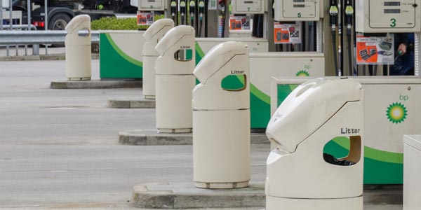 Kosz na śmieci Fuel Station Wyspa na śmieci