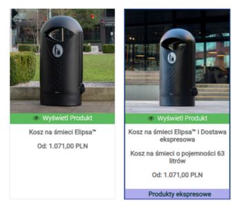 Kosz na śmieci Elipsa&trade; i Dostawa ekspresowa