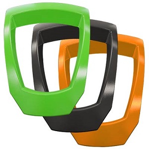 Tre reservöppningar till Nexus 30 – grön, svart och orange.