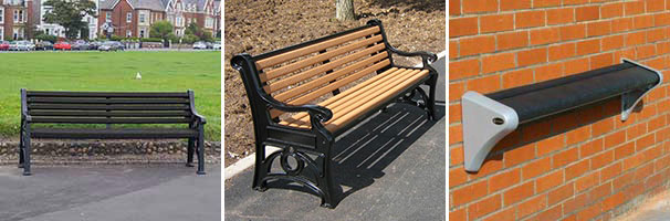 Glasdon Parksoffa Lowther&trade;, Parksoffa 
Stanford&trade; och Parksoffa Alturo&trade;
