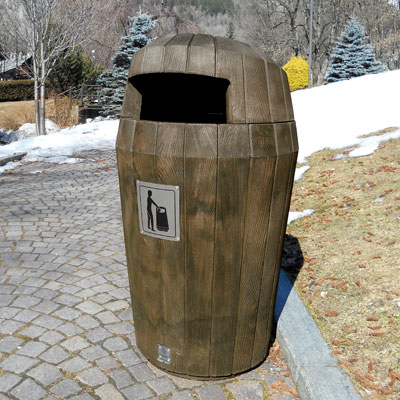 Papperskorg Sherwood med lock - m&ouml;rk ek