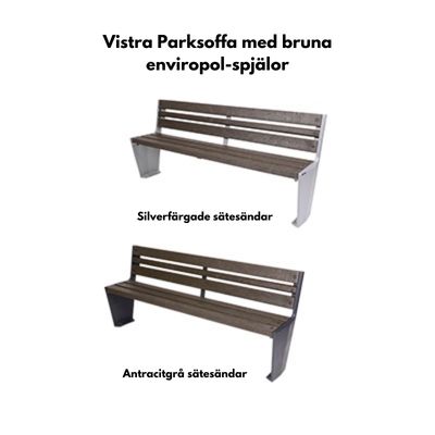 Vistra parksoffa med bruna enviropol-spj&auml;lor