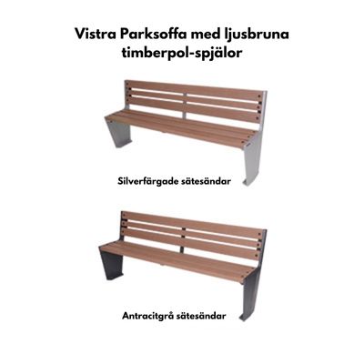 Vistra parksoffa med ljusbruna enviropol-spj&auml;lor