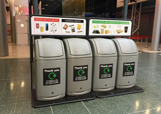 Combo recycling bin station