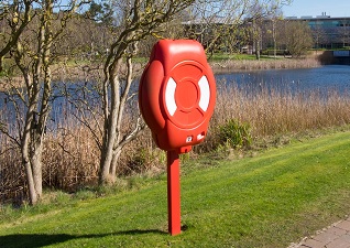 Guardian™ Lifebuoy Housing beside a lake