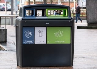 Nexus Evolution City Triple Outdoor Recycling Bin