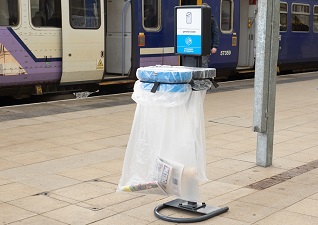 TSU™ Recycling Sack Holder Bin with transparent sacks for general waste and newspapers