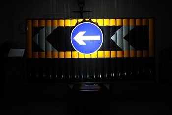 Chevroflex Sign At Night Illuminated