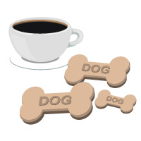 coffee cup and dog biscuits illustration