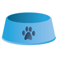 dog water bowl illustration