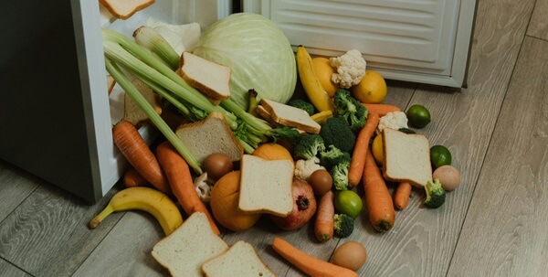 wasted food and wilting produce