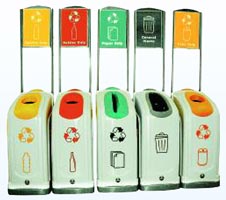 Nexus 50 recycling bins with multiple waste streams