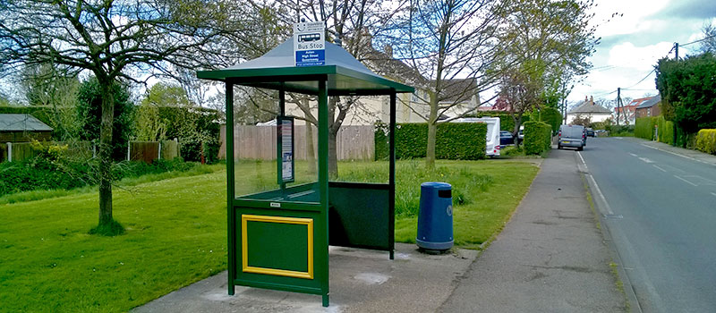 Heritage waiting shelter in the town of Acton