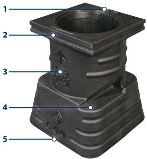 Lockfast socket system bollard fixing diagram