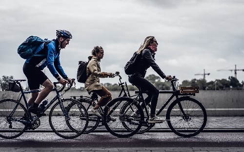 Commuting to work on bike