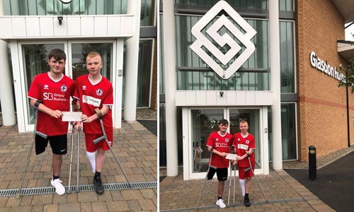 England amputee football players Jamie and Rhyce